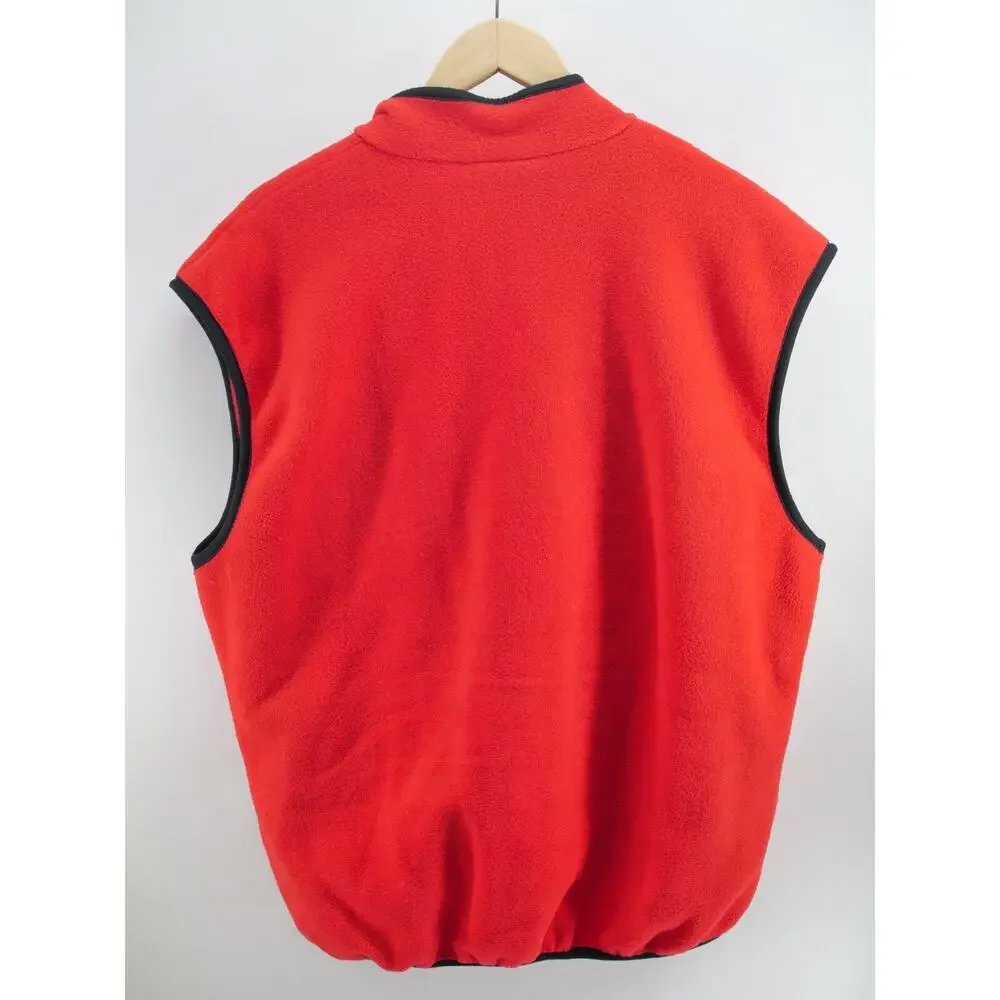Vintage 90s The North Face Mens Red Fleece Full‎ Zip Vest Size XL